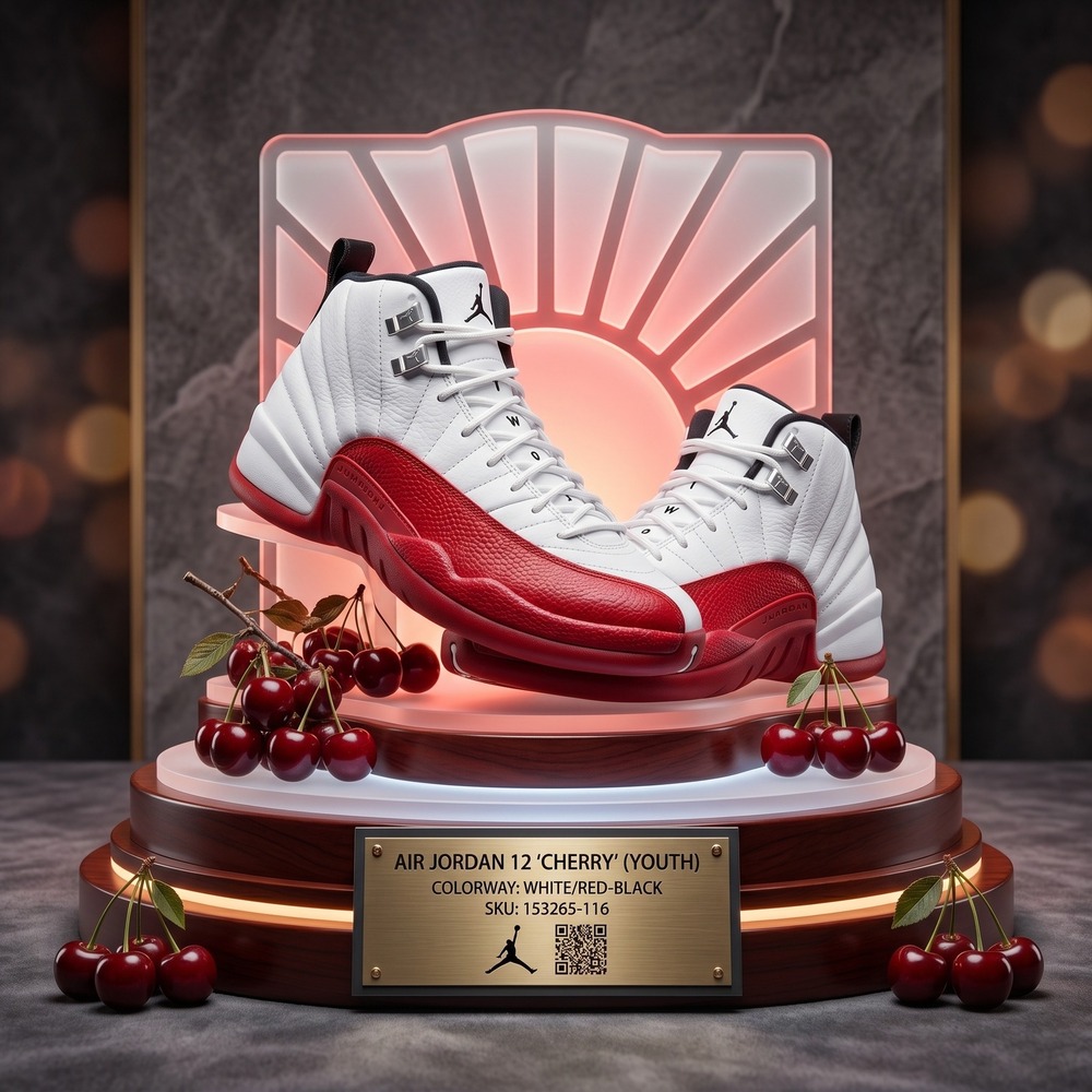 Jordan 12‎ Retro Cherry 153265-116 4Y 5.5W